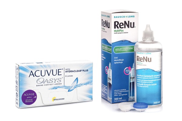 Acuvue Oasys (6 linser) + ReNu MultiPlus 360 ml med etui