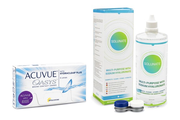 Acuvue Oasys (6 linser) + Solunate Multi-Purpose 400 ml med etui