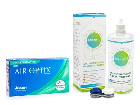 Air Optix for Astigmatism (6 linser) + Solunate Multi-Purpose 400 ml med etui