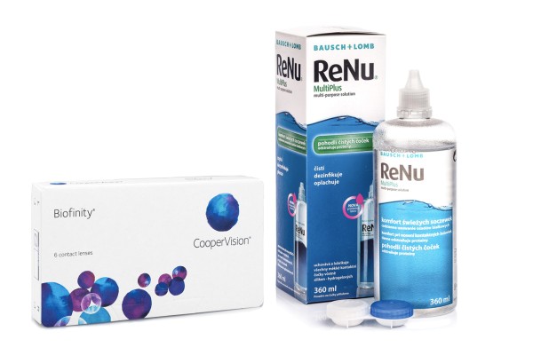 Biofinity (6 linser) + ReNu MultiPlus 360 ml med etui