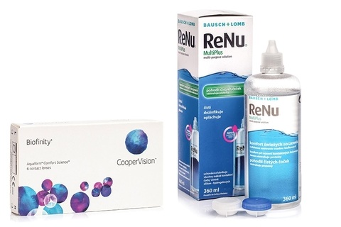 Biofinity (6 linser) + ReNu MultiPlus 360 ml med etui