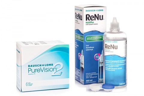 PureVision 2 (6 linser) + ReNu MultiPlus 360 ml med etui